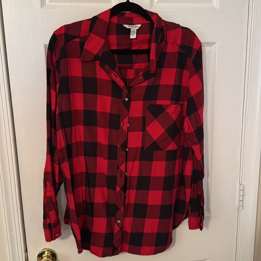 Arizona Jean Co Shirt Size XXL Color Red Black
Plaid Flannel